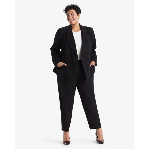 NWT M.M. LAFLEUR The Roxane Blazer - Light Twill in Black Womens Size +2/US 18 - Picture 3 of 14